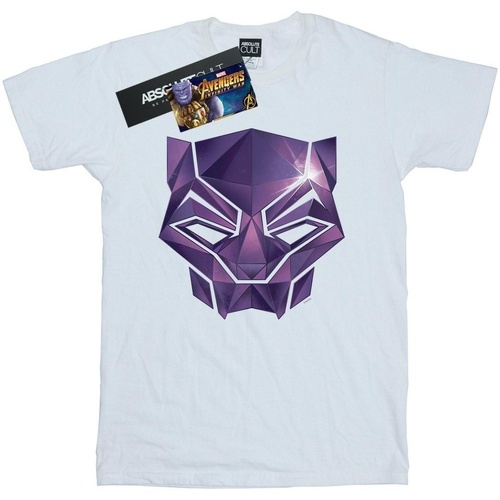 Abbigliamento Bambina T-shirts a maniche lunghe Marvel Avengers Infinity War Black Panther Geometric Bianco