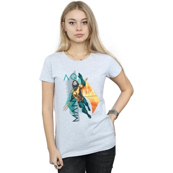 Abbigliamento Donna T-shirts a maniche lunghe Dc Comics Aquaman Tropical Icon Grigio