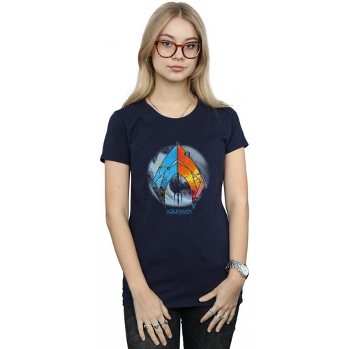 Abbigliamento Donna T-shirts a maniche lunghe Dc Comics Aquaman Tropical Logo Blu