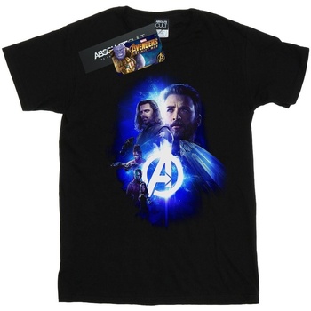 Abbigliamento Bambina T-shirts a maniche lunghe Marvel Avengers Infinity War Cap Bucky Team Up Nero