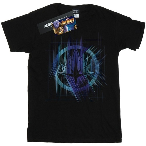 Abbigliamento Bambina T-shirts a maniche lunghe Marvel Avengers Infinity War Guardian Lines Nero
