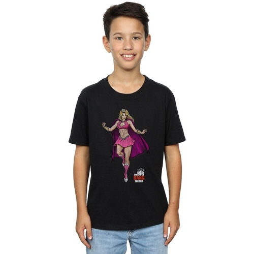 Abbigliamento Bambino T-shirt maniche corte The Big Bang Theory Penny Superhero Nero