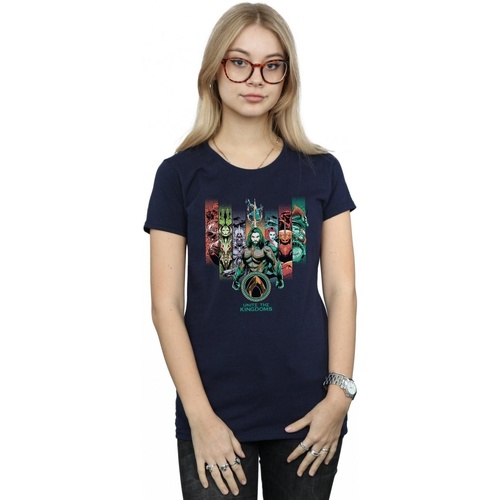 Abbigliamento Donna T-shirts a maniche lunghe Dc Comics Aquaman Unite The Kingdoms Blu