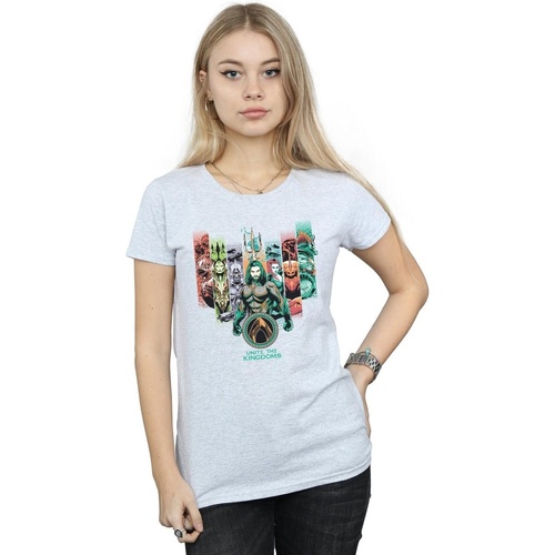 Abbigliamento Donna T-shirts a maniche lunghe Dc Comics Aquaman Unite The Kingdoms Grigio