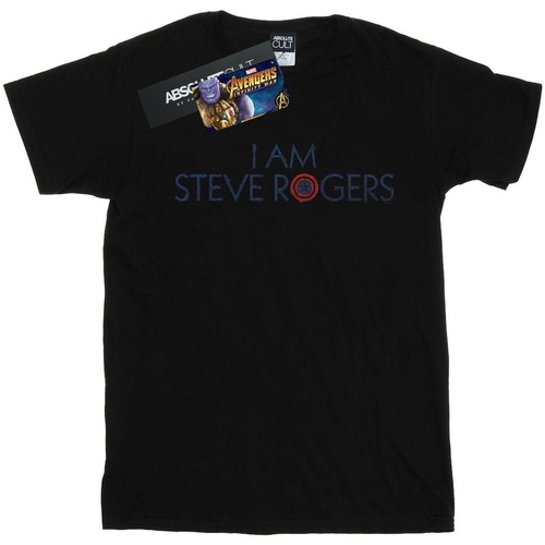 Abbigliamento Bambina T-shirts a maniche lunghe Marvel Avengers Infinity War I Am Steve Rogers Nero