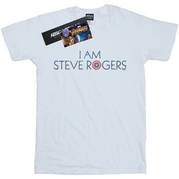 Abbigliamento Bambina T-shirts a maniche lunghe Marvel Avengers Infinity War I Am Steve Rogers Bianco