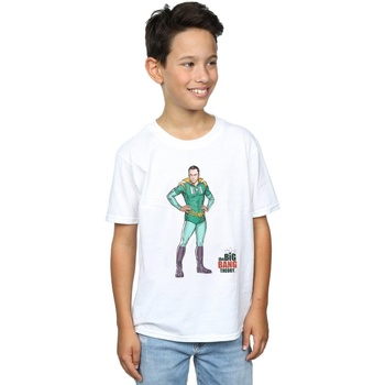 Abbigliamento Bambino T-shirt maniche corte The Big Bang Theory Sheldon Superhero Bianco