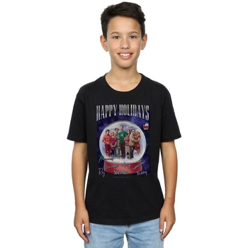 Abbigliamento Bambino T-shirt maniche corte The Big Bang Theory Happy Holidays Nero
