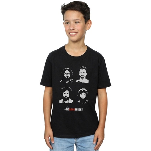 Abbigliamento Bambino T-shirt maniche corte The Big Bang Theory Expedition Beards Nero