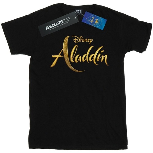 Abbigliamento Donna T-shirts a maniche lunghe Disney Aladdin Movie Logo Nero