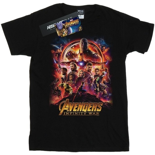 Abbigliamento Bambina T-shirts a maniche lunghe Marvel Avengers Infinity War Movie Poster Nero