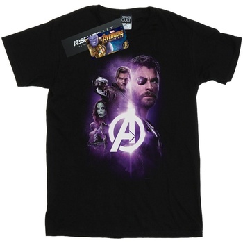 Abbigliamento Bambina T-shirts a maniche lunghe Marvel Avengers Infinity War Thor Guardians Team Up Nero