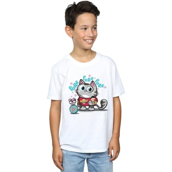 Abbigliamento Bambino T-shirt maniche corte The Big Bang Theory Bazinga Kitty Bianco