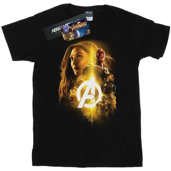 Abbigliamento Bambina T-shirts a maniche lunghe Marvel Avengers Infinity War Vision Witch Team Up Nero