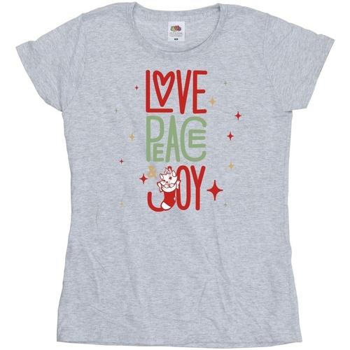 Abbigliamento Donna T-shirts a maniche lunghe Disney The Aristocats Marie Love Peace Joy Grigio