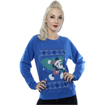 Abbigliamento Donna Felpe Disney Mickey Mouse Christmas Tree Blu