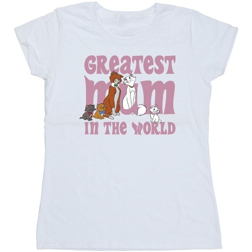 Abbigliamento Donna T-shirts a maniche lunghe Disney The Aristocats Greatest Mum Bianco