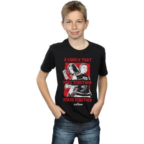 Abbigliamento Bambino T-shirt maniche corte Marvel Black Widow Movie Spies Together Nero