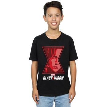 Abbigliamento Bambino T-shirt maniche corte Marvel Black Widow Movie Logo Window Nero