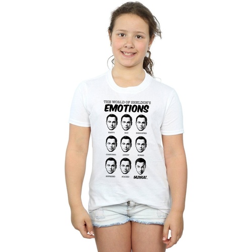 Abbigliamento Bambina T-shirts a maniche lunghe The Big Bang Theory Sheldon Emotions Bianco