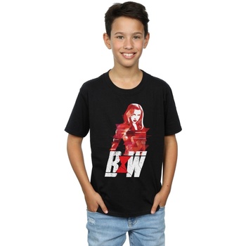 Abbigliamento Bambino T-shirt maniche corte Marvel Black Widow Movie Logo Artwork Nero