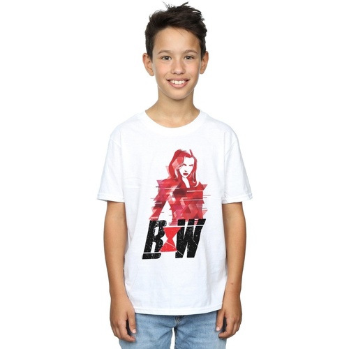 Abbigliamento Bambino T-shirt maniche corte Marvel Black Widow Movie Logo Artwork Bianco