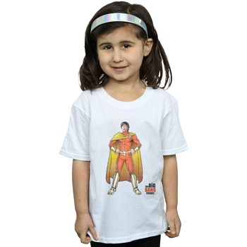 Abbigliamento Bambina T-shirts a maniche lunghe The Big Bang Theory Howard Superhero Bianco