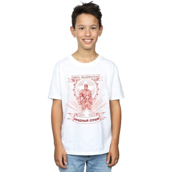 Abbigliamento Bambino T-shirt maniche corte Marvel Black Widow Movie Red Guardian Propaganda Bianco