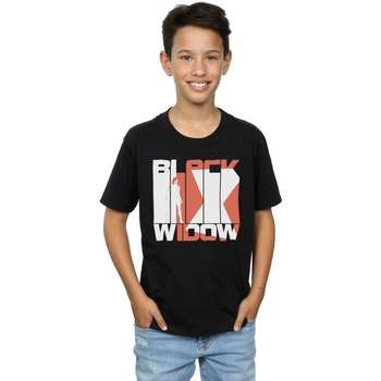 Abbigliamento Bambino T-shirt maniche corte Marvel Black Widow Movie Bars Logo Nero