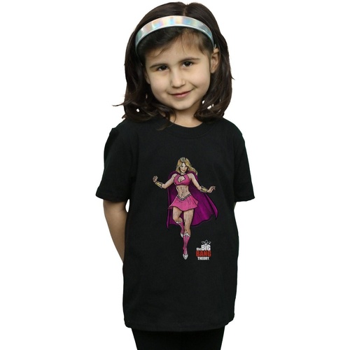 Abbigliamento Bambina T-shirts a maniche lunghe The Big Bang Theory Penny Superhero Nero