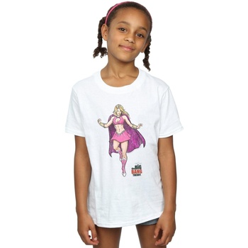 Abbigliamento Bambina T-shirts a maniche lunghe The Big Bang Theory Penny Superhero Bianco