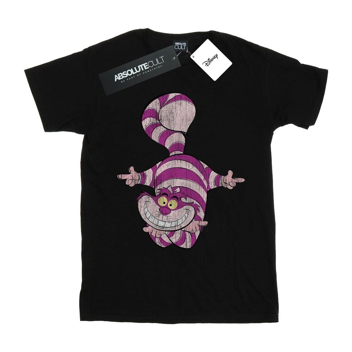 Abbigliamento Donna T-shirts a maniche lunghe Disney Alice In Wonderland Cheshire Cat Upside Down Nero