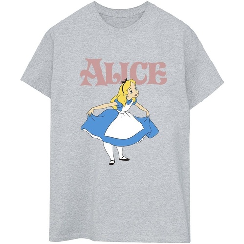 Abbigliamento Donna T-shirts a maniche lunghe Disney Alice In Wonderland Take A Bow Grigio