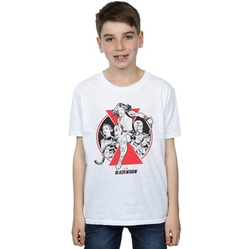 Abbigliamento Bambino T-shirt maniche corte Marvel Black Widow Movie Character Badge Bianco
