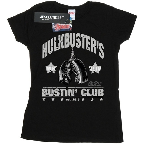 Abbigliamento Donna T-shirts a maniche lunghe Marvel Iron Man Hulkbuster's Bustin' Club Nero