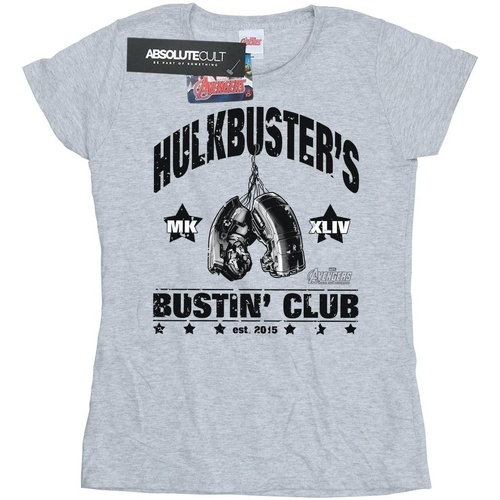Abbigliamento Donna T-shirts a maniche lunghe Marvel Iron Man Hulkbuster's Bustin' Club Grigio