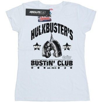 Abbigliamento Donna T-shirts a maniche lunghe Marvel Iron Man Hulkbuster's Bustin' Club Bianco