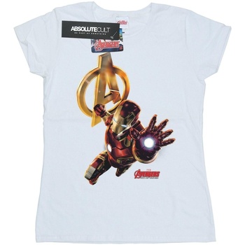 Abbigliamento Donna T-shirts a maniche lunghe Marvel Iron Man Pose Bianco