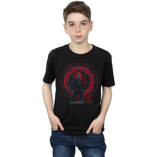 Abbigliamento Bambino T-shirt maniche corte Marvel Black Widow Movie Computer Globe Nero