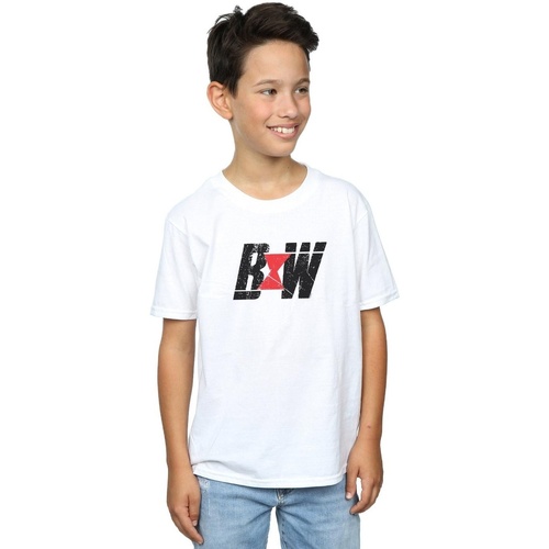 Abbigliamento Bambino T-shirt maniche corte Marvel Black Widow Movie Initial Logo Bianco