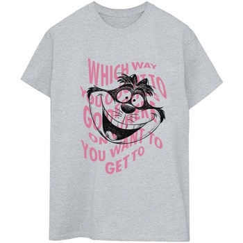 Abbigliamento Donna T-shirts a maniche lunghe Disney Alice In Wonderland Chesire Cat Grigio