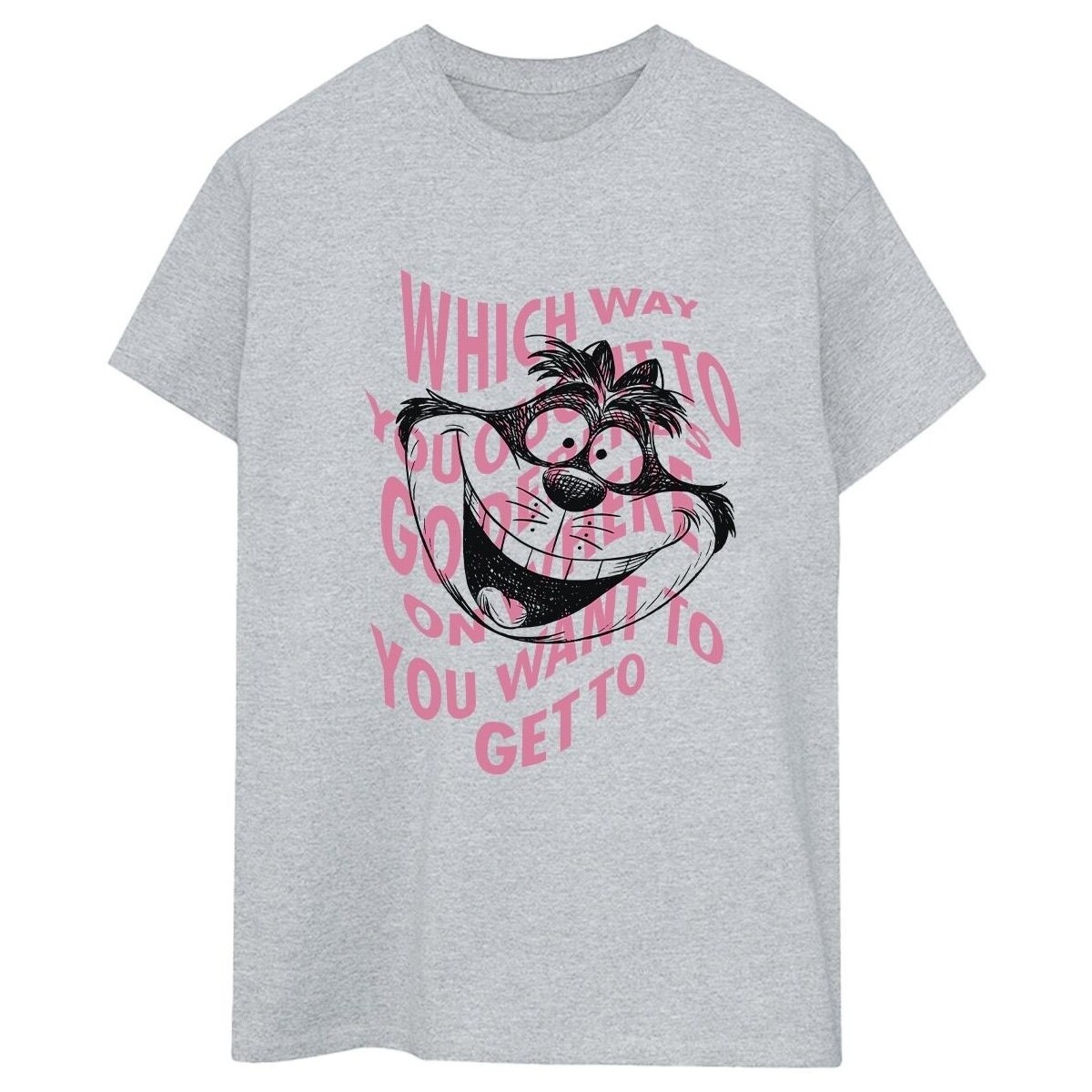 Abbigliamento Donna T-shirts a maniche lunghe Disney Alice In Wonderland Chesire Cat Grigio