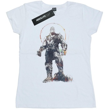 Abbigliamento Donna T-shirts a maniche lunghe Marvel Avengers Infinity War Thanos Sketch Bianco