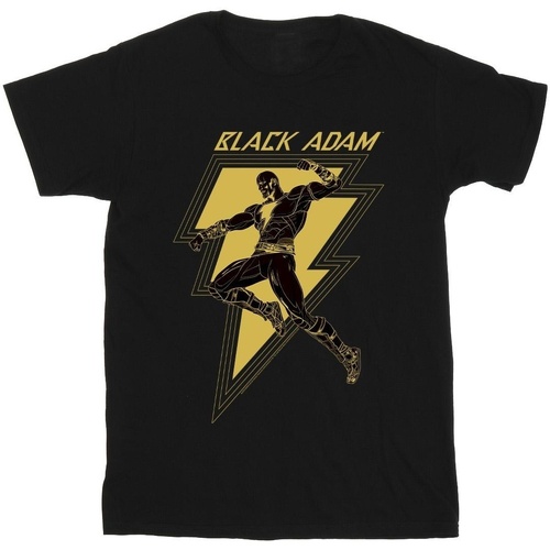 Abbigliamento Bambina T-shirts a maniche lunghe Dc Comics Black Adam Golden Bolt Chest Nero
