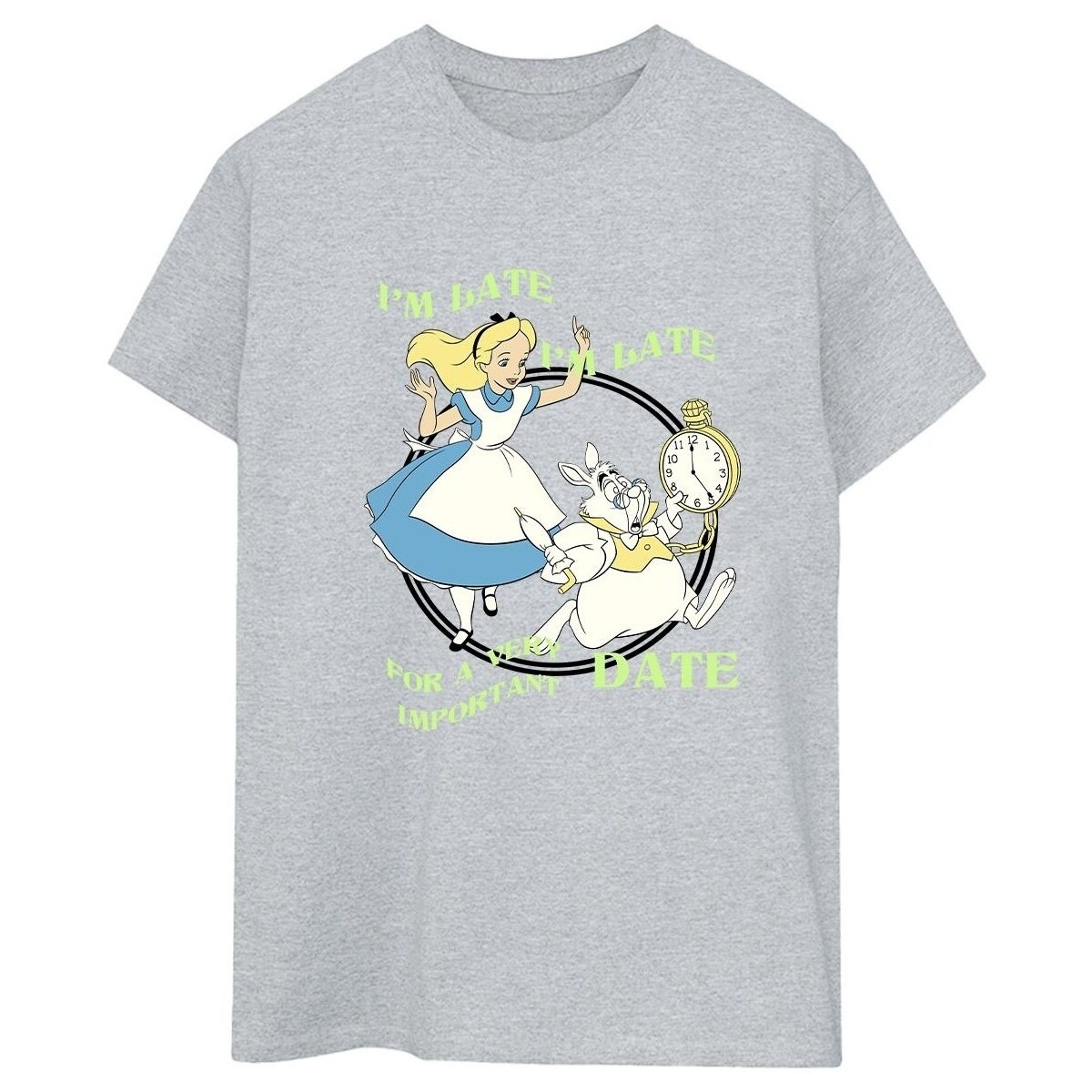 Abbigliamento Donna T-shirts a maniche lunghe Disney Alice In Wonderland I'm Late Grigio