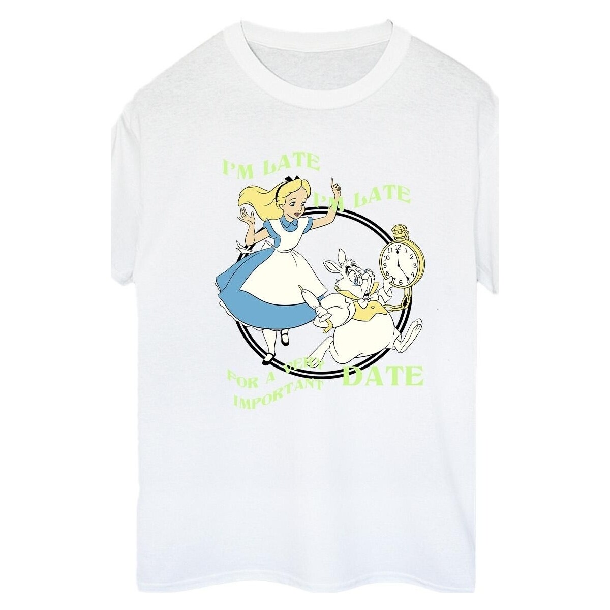 Abbigliamento Donna T-shirts a maniche lunghe Disney Alice In Wonderland I'm Late Bianco