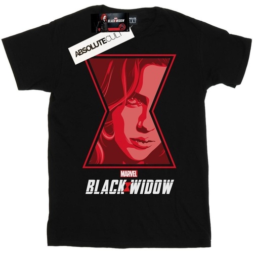 Abbigliamento Bambina T-shirts a maniche lunghe Marvel Black Widow Movie Logo Window Nero