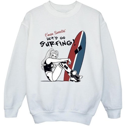 Abbigliamento Bambino Felpe Dc Comics Harley Quinn Let's Go Surfing Bianco