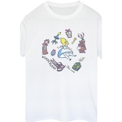 Abbigliamento Donna T-shirts a maniche lunghe Disney Alice In Wonderland Falling Bianco