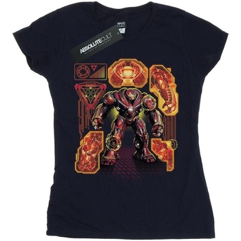 Abbigliamento Donna T-shirts a maniche lunghe Marvel Avengers Infinity War Hulkbuster Blueprint Blu